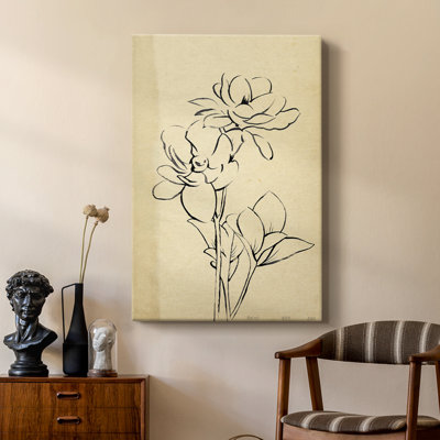Magnolia Sketch II -Custom Wrapped Gallery Cavas