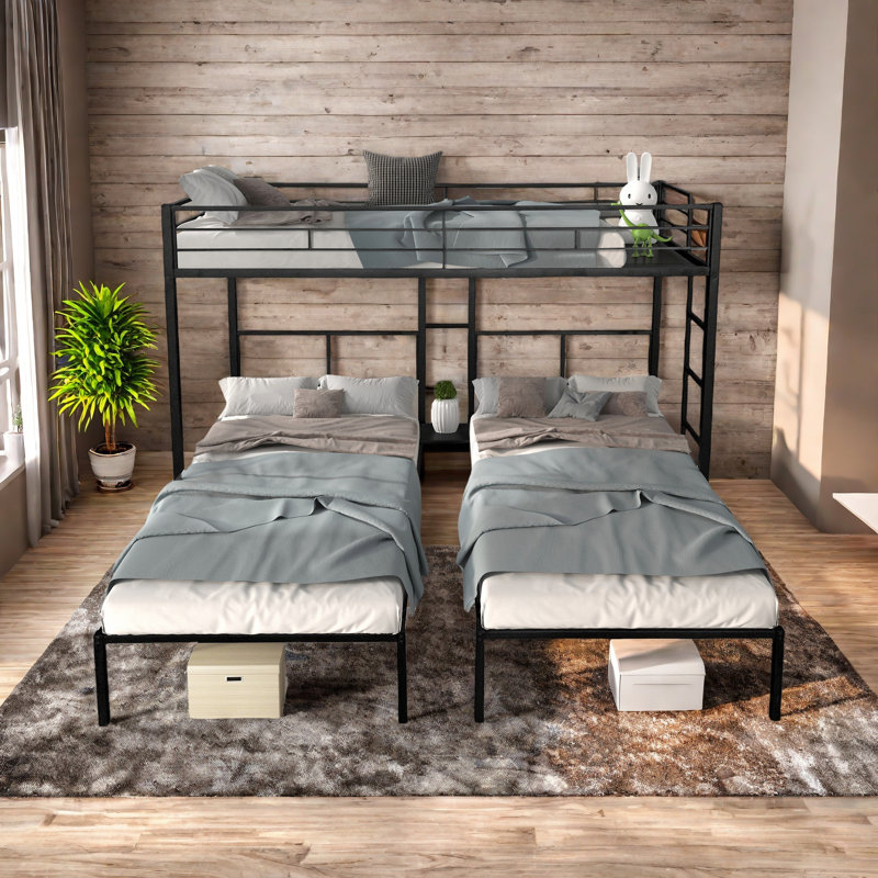 Triple Bunk Bed/ Sturdy Metal Frame/ Anti Noise/ Squeak Free/ Wooden Slats/ No Box Spring Needed
