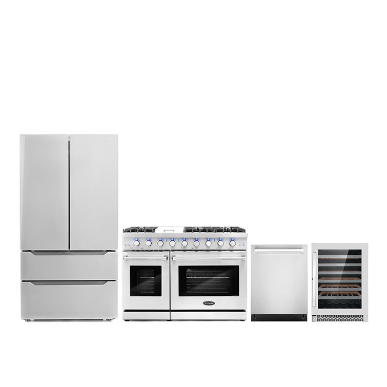 https://assets.wfcdn.com/im/33552593/resize-h755-w755%5Ecompr-r85/2057/205788998/Cosmo+4+Piece+Kitchen+Appliance+Package+with+French+Door+Refrigerator+%2C+48%27%27+Gas+Freestanding+Range+%2C+Built-In+Dishwasher+%2C+and+Wine+Refrigerator.jpg