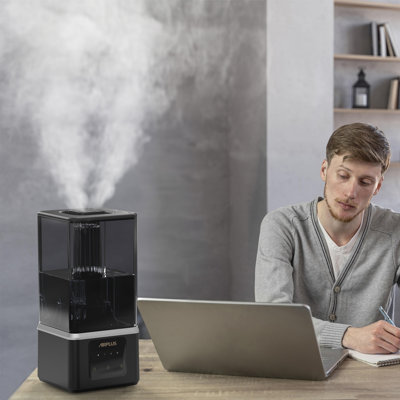 1.1 Gal. Black Ultra Fine Water Mist Ultrasonic Desktop Humidifier And Fragrance Diffuser Up To 450 Sq. Ft.