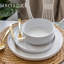 Service de table en grès empilable semi-fini 12 pièces-99305508