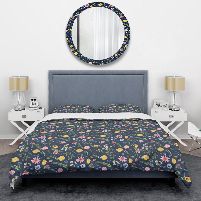 Multicolore été floral - Ensemble de housse de couette floral - Polyester microfibre