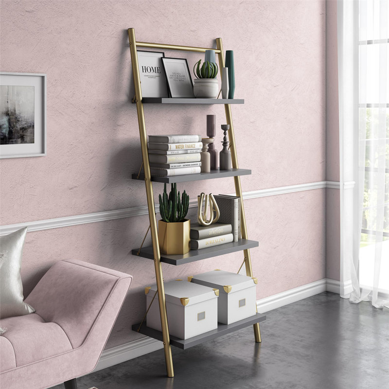 Nova Metal Ladder Bookcase, Graphite Gray