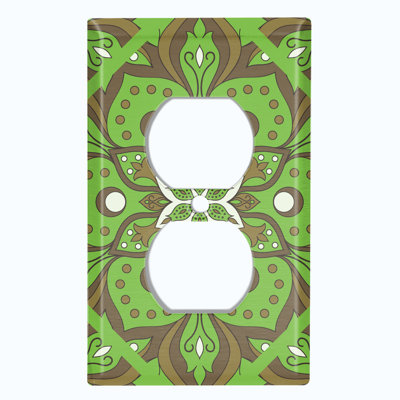 Patterned 1 - Gang Duplex Outlet Standard Wall Plate
