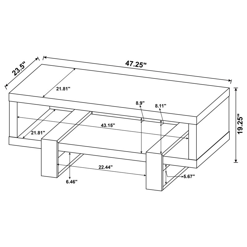 Garven Coffee Table with Shelf, Gray Driftwood