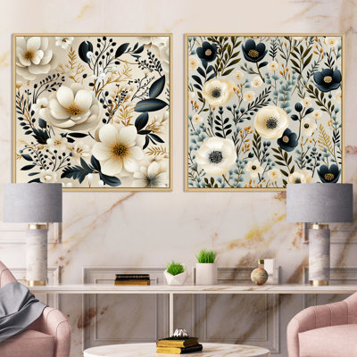 Blakely - Ensemble de 2 collages carrés floraux