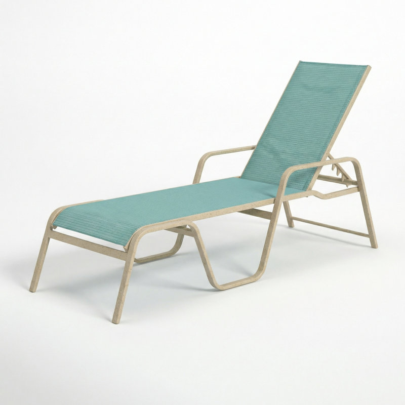 Chaise, Dupione Aquamarine Sling/Sandea