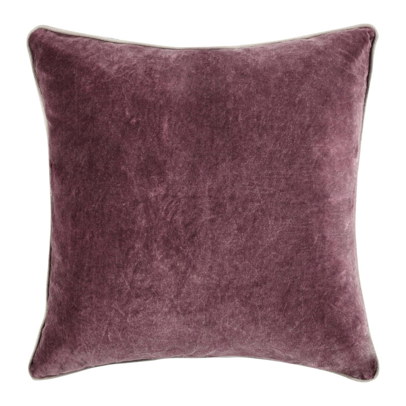 Harriet Cotton Throw Pillow, Sangria Red, Square 18"