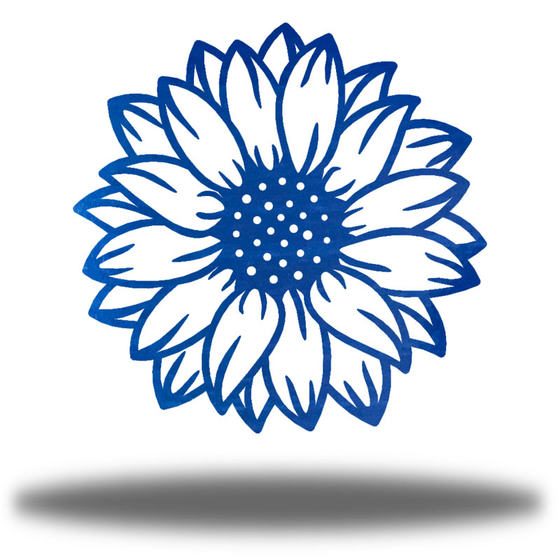 Décoration murale tournesol Nanke, H 12 po x l 12 po x P 0,0125 po, Bleu