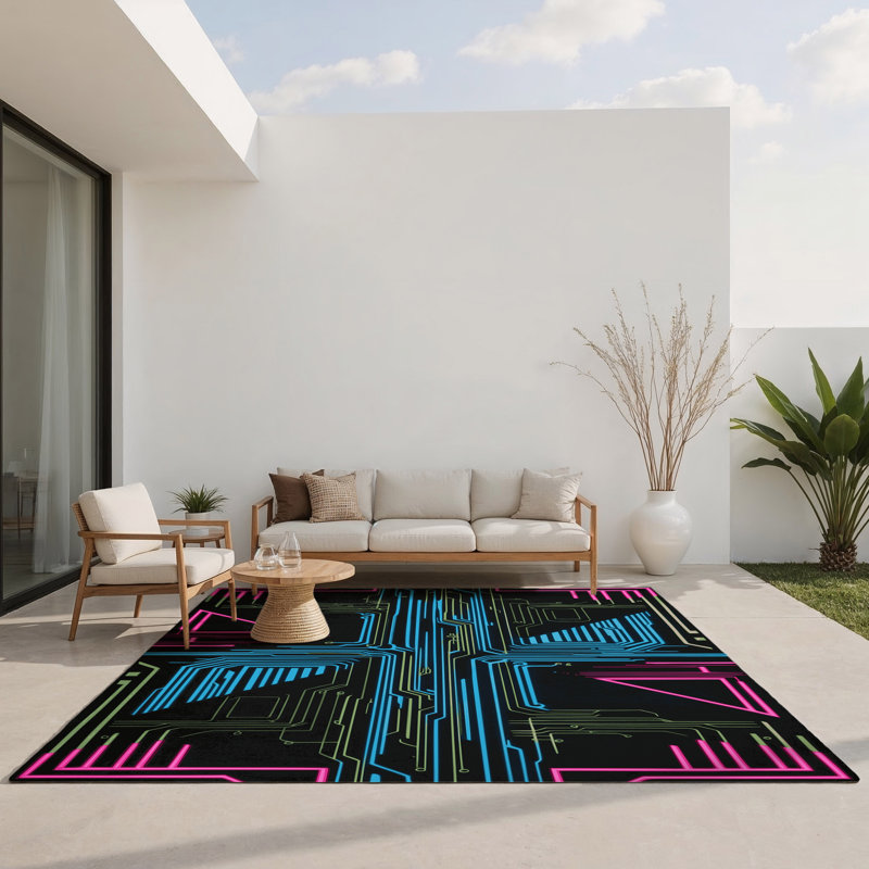 Photon Slice Indoor And Outdoor Area Rug, Rectangle 2' x 3'