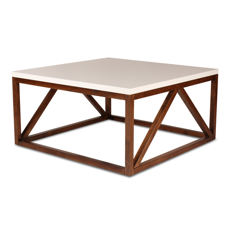 Hambly Coffee Table, Walnut Brown, White