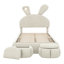 Lit plateforme avec matelas simple et tête de lit tapissier-1335709821