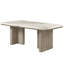 Table de salle à manger rectangulaire 79 po, plateau en marbre naturel et finition chêne gris 79 po