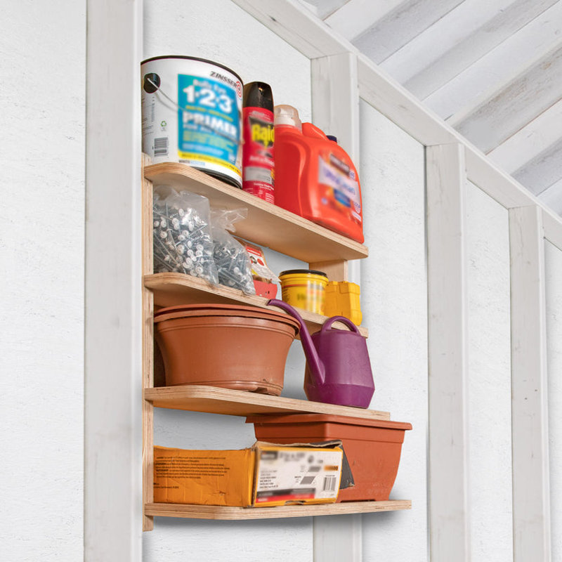 Stud Shelving, 4 Shelves, Unfinished (24"), 24" H x 24" W x 10" D