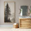 Monochrome Evergreen Forest with Birds - Large Framed Canvas Master Bedroom Wall Art Print-1528060125-1528060124