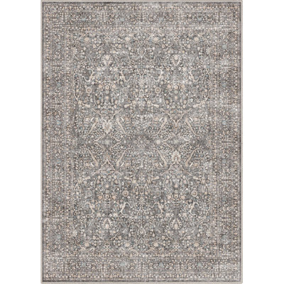 Ervin Isolde Vintage Oriental Botanical Gray Area Rug