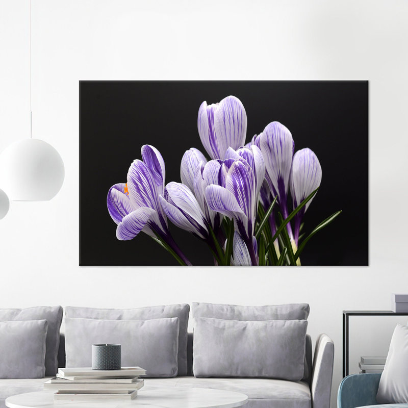 Stunning Crocus Printed Office Wall Art Ideal for a Personalized Gift with Modern Artwork Aesthetic on Framed Canvas