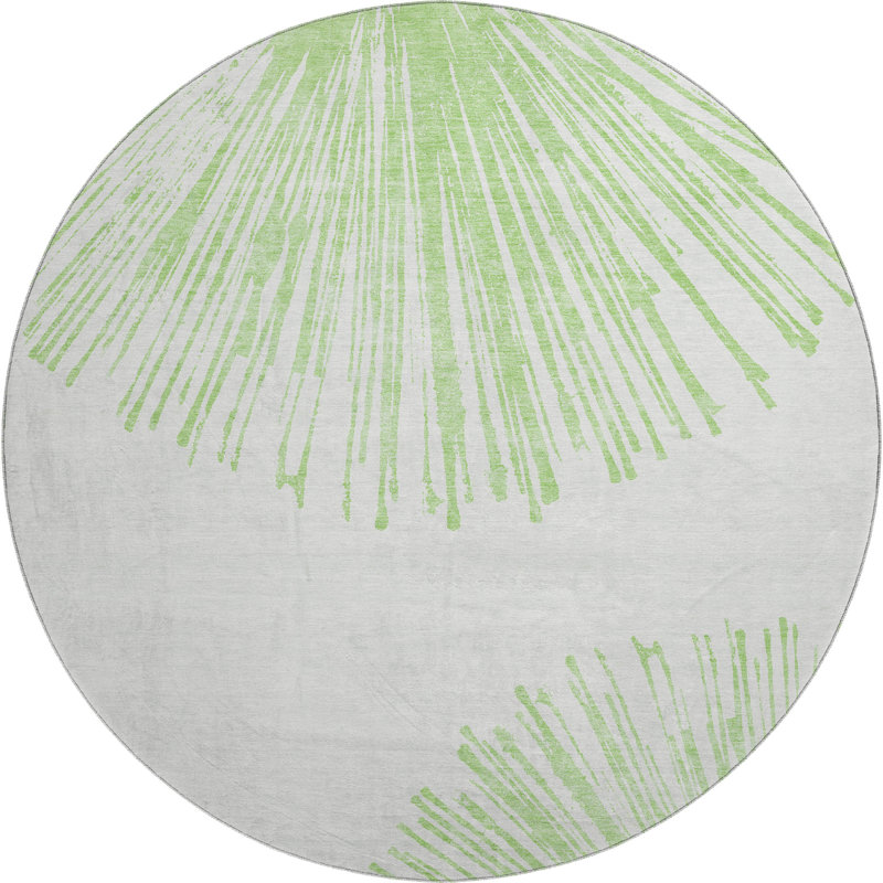 Premium Machine Washable Cerrito Aloe Rug, Round 8'