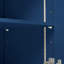 Îlot de cuisine bleu marine moderne avec table réglable, éclairage à DEL et prise de courant pratique, rangement roulant bleu, compartiment-121108473