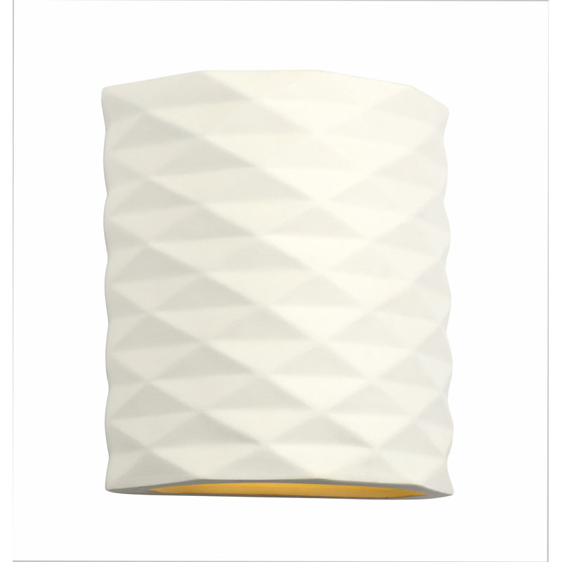 Ampoule murale d'extérieur en céramique de 9,75 po Charleus, ampoule DEL incluse, Bisque blanche, 2-Pack