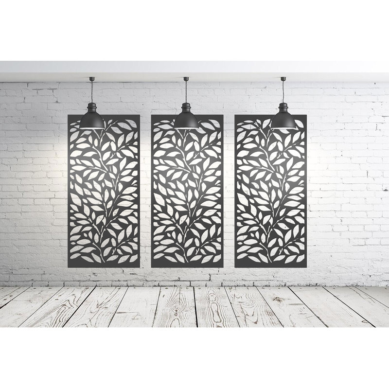 178cm H x 89cm W Charcoal Wood Plastic Composite Privacy Screens with 1 Panel