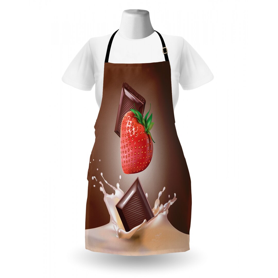 Schürze Strawberries Chocolate and Milk Design Drink Ingredients