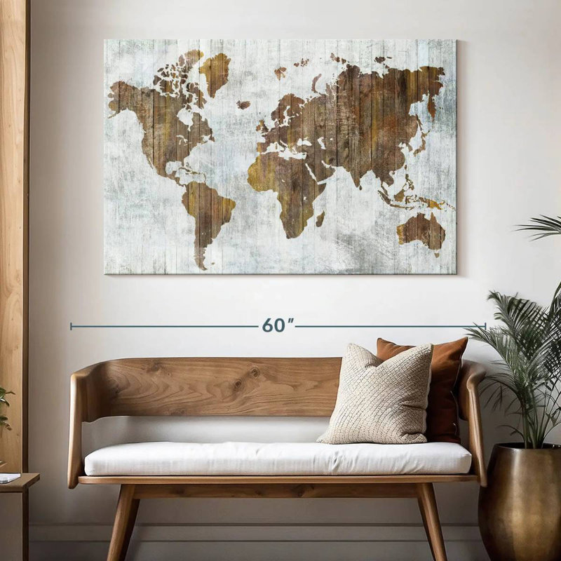 Carte du monde Aliaz II, H 34 po x l 51 po