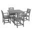 Ensemble de salle à manger 5 pièces pour patio, table carrée et 4 fauteuils