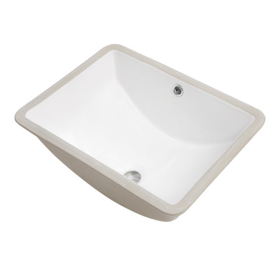 Lavabo de salle de bain rectangulaire profond en céramique blanche avec trop-plein
