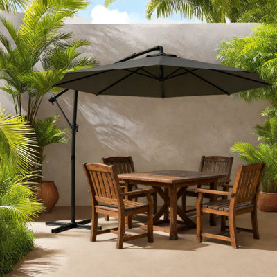 Grand parasol de patio réglable, cadre en acier, abat-jour d'extérieur moderne