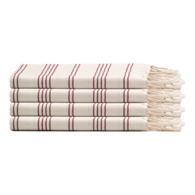 Heritage Stripe Turkish Cotton Hand Towel Set of 4