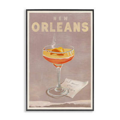 Art de giclée encadrée cocktail de la Nouvelle-Orléans par The Whiskey Ginger bk-085