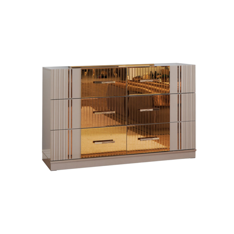 Frum Signature Dresser in Riversand with Golden Accent