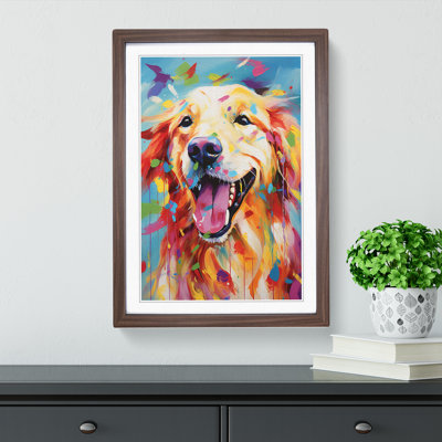 Golden Retriever Expressionism - Framed Print