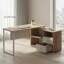 L-Shaped Metal Base Computer Desk