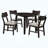 Dark coffee 5-piece dining set