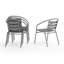 Chaises de patio empilables modernes en aluminium à dossier à lattes Chrisoula-21223476