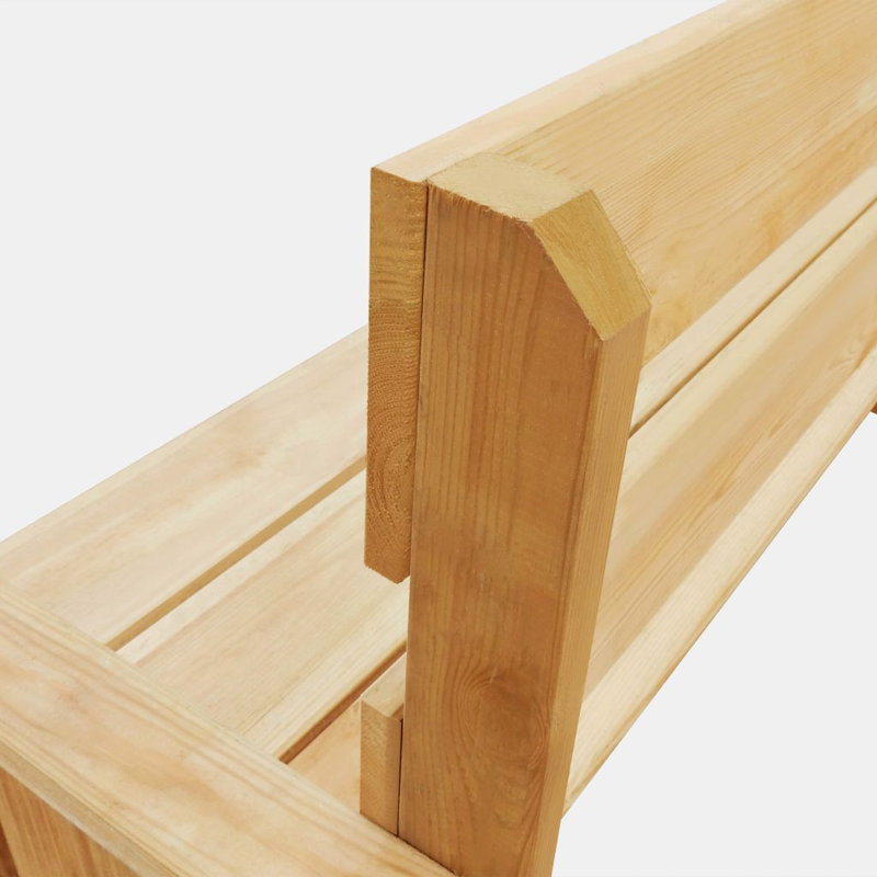 Messines Solid Wood Pine Outdoor Bench
