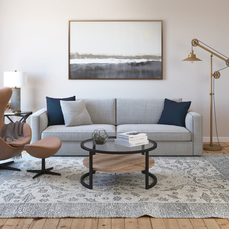 Hassler Coffee Table with Storage, Limed Oak/Black