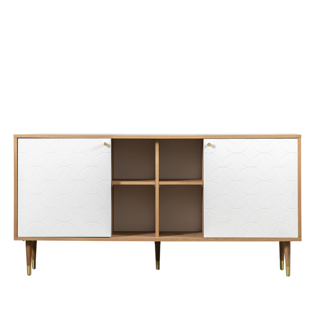 160 Cm Wide Oak Solid Wood Sideboard