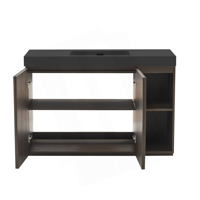 Meuble-lavabo autoportant avec rangement 48 po, Chêne fumé, 48", Single-Hole