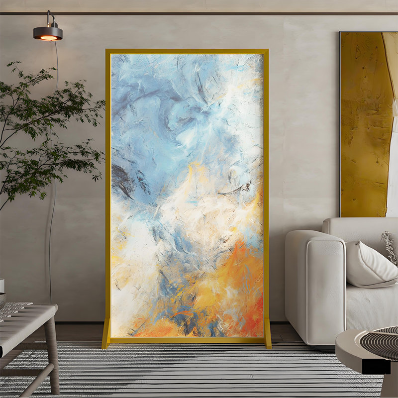 Ravsten, Blue/White/Orange/Gold, 70.87" H x 47.24" W x 1.57" D