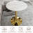 Marble-Top Round Side Table With Tapered Pedestal Base, Ideal For Living Room, Modern Minimalist Design-1195376984-1195376985