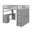Full Size Loft Bed With Drawers,Desk,And Wardrobe-Grey