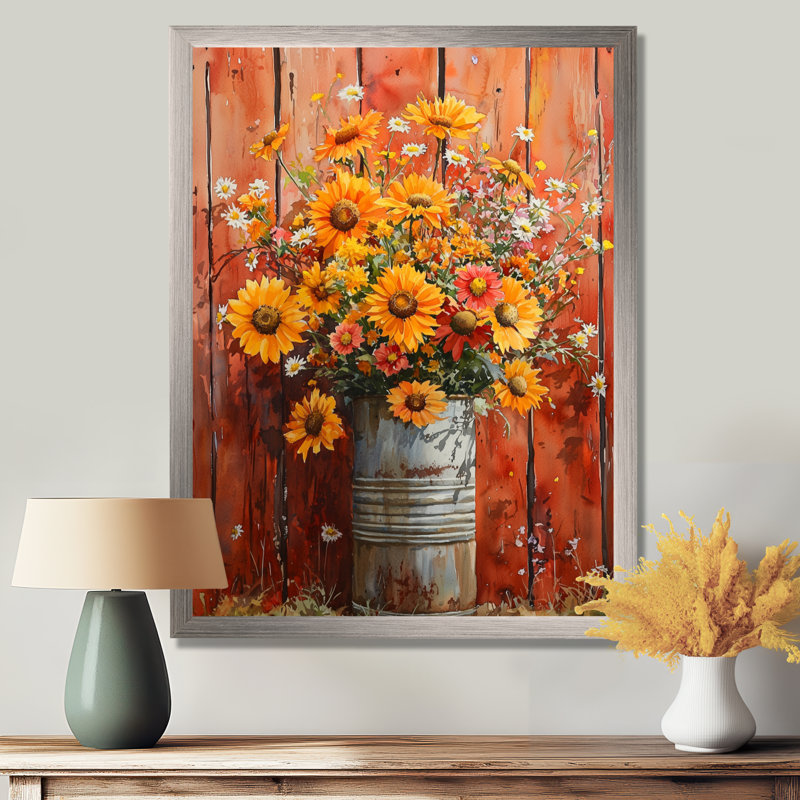 Sloan - impressions murales florales, H 40 po x l 30 po, Argent argent, Reproduction encadrée d'une seule photo