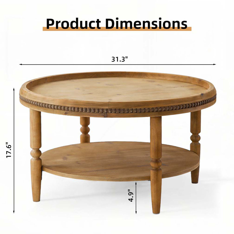 2-Tier Storage Round Coffee Table