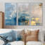 Tender Gold on Grunge Blue - ensemble de décorations murales abstraites-661724820-661724825