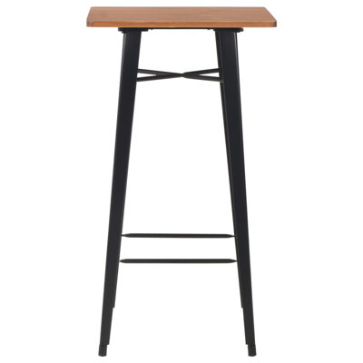 Ball Pine Solid Wood Top Metal Base Dining Table