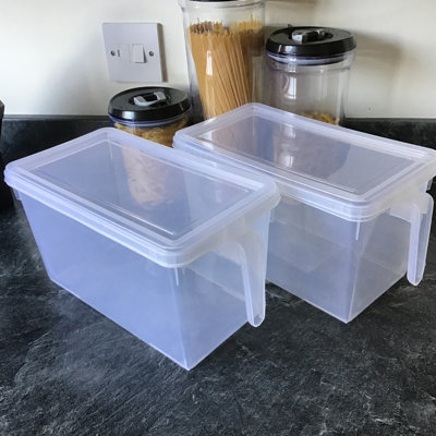 Lidded Storage Box with Handle - 2pk