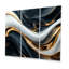 Captivating Gold and Black Marble II - Ensemble de décorations murales vagues abstraites modernes-107213275-107213281